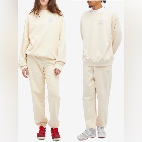 🆕 SPORTY & RICH | S & R SWEATPANTS | CREAM & BLUE | SIZE: LARGE (UNISEX) - Picture 5 of 7